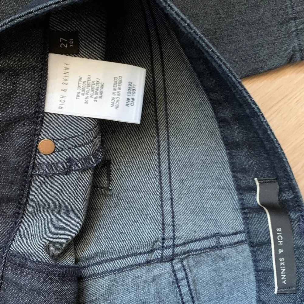 Y2K SKINNY jeans black washed Rich & Skinny 27/29 low rise - Picture 2 of 6